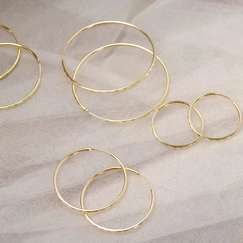 Brincos de argola, prata 925 banhada a ouro 18k