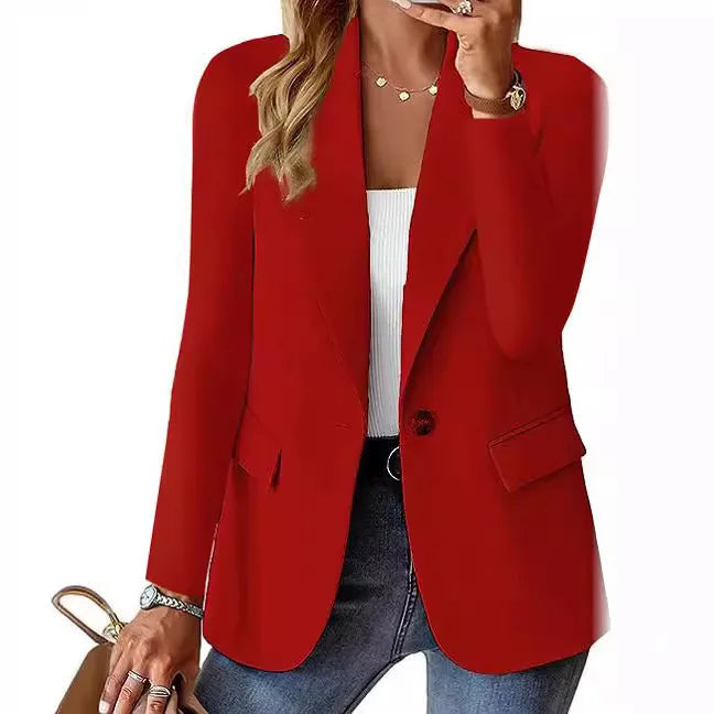 Blusa casual transpassada, corte reto, manga longa, cor pura