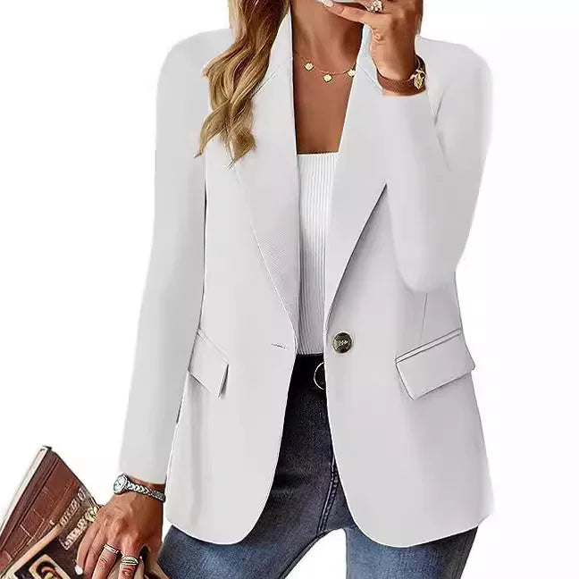 Blusa casual transpassada, corte reto, manga longa, cor pura