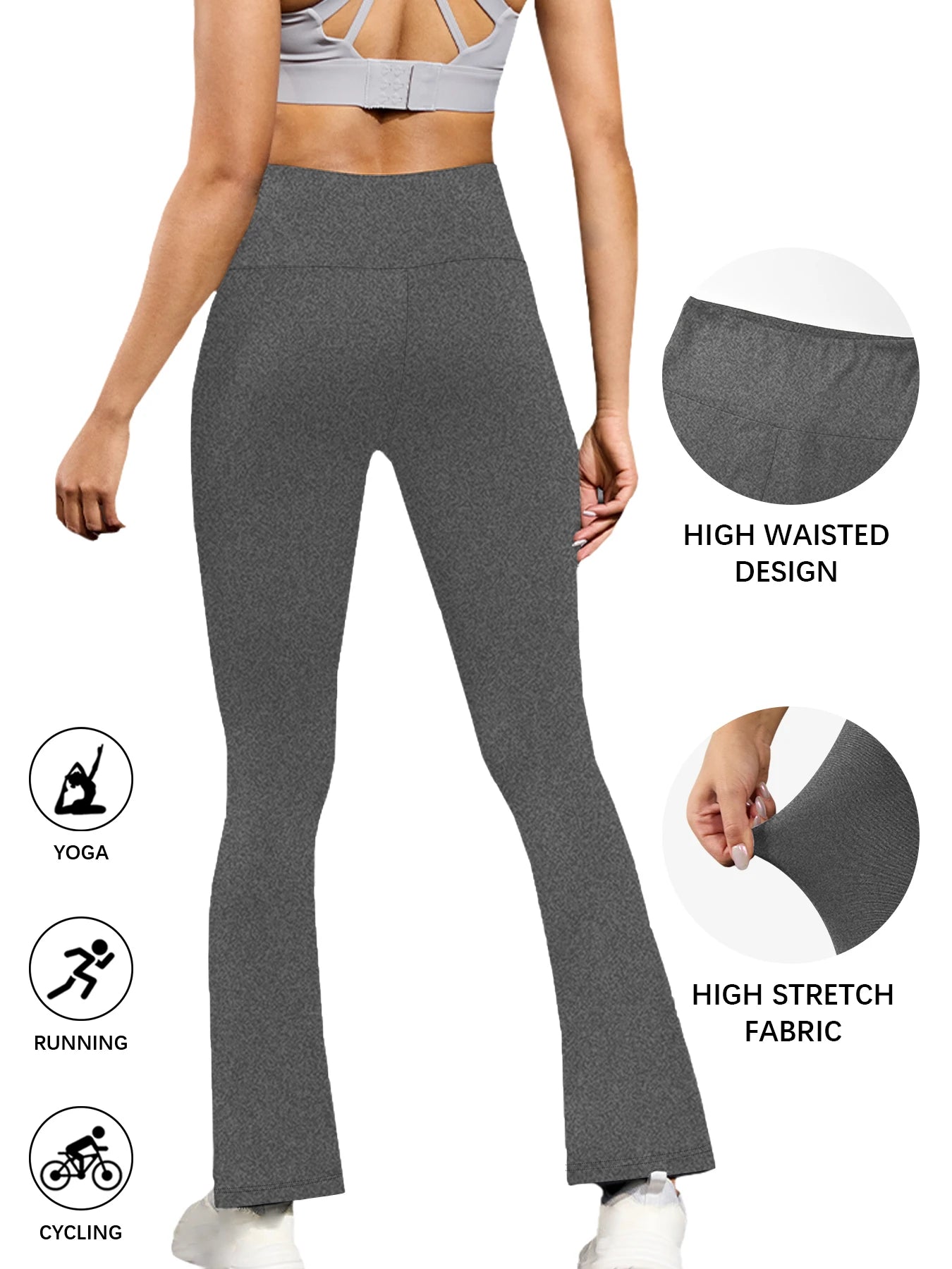 Calça flare plus size, cintura alta, controle de barriga