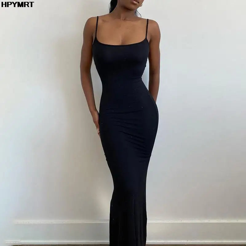 Vestido cetim liso, sem mangas, sem costas, maxi, festa Y2K