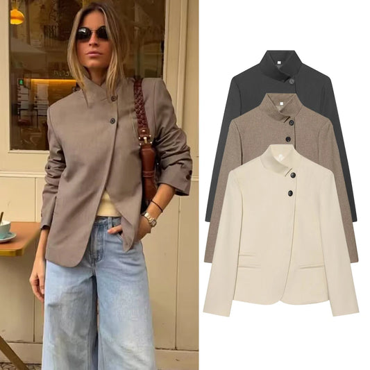 Blazer feminino de outono, elegante, jaqueta viagem