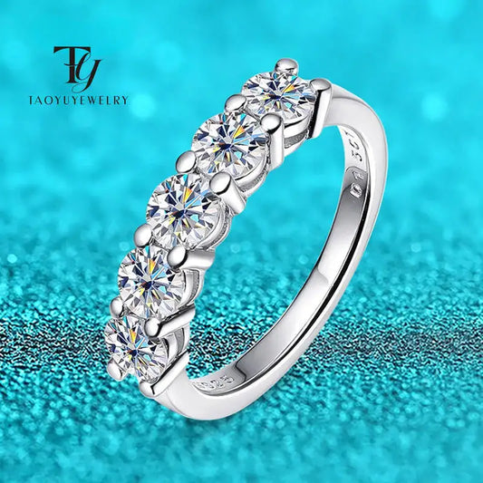 Anel moissanite prata 925, ouro branco, aliança