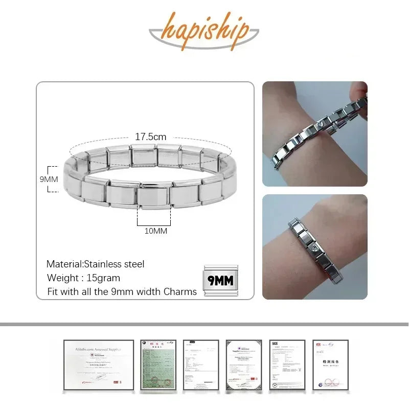 Pulseira elástica charme, aço, moda