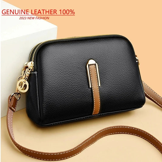 Bolsa mensageira couro, design luxo, crossbody