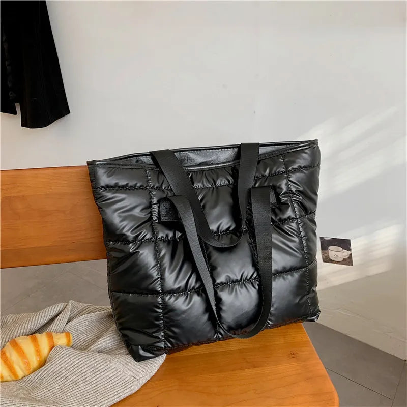 Bolsa de ombro algodão, grande capacidade, casual