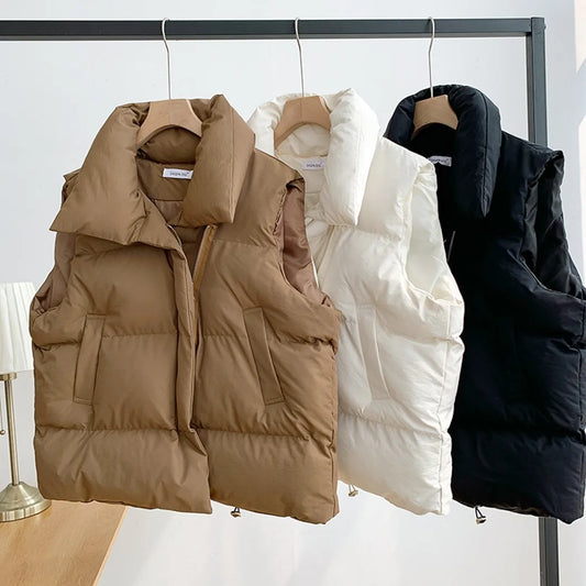 Colete/casaco outono, gola elegante, com cinto, sem mangas