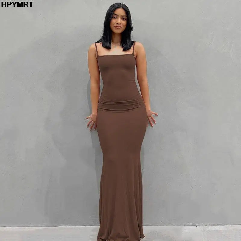 Vestido cetim liso, sem mangas, sem costas, maxi, festa Y2K